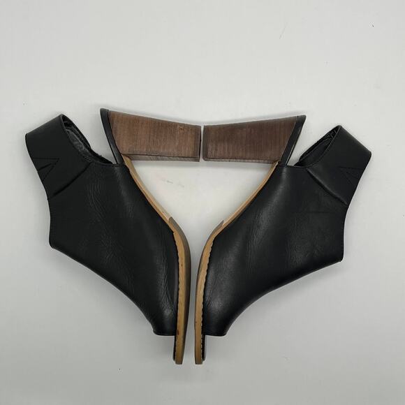 Cole Haan Women's Leather Black Wrey Open Toe Sling Bootie Stacked Heel Size 9.5 - Picture 10 of 11